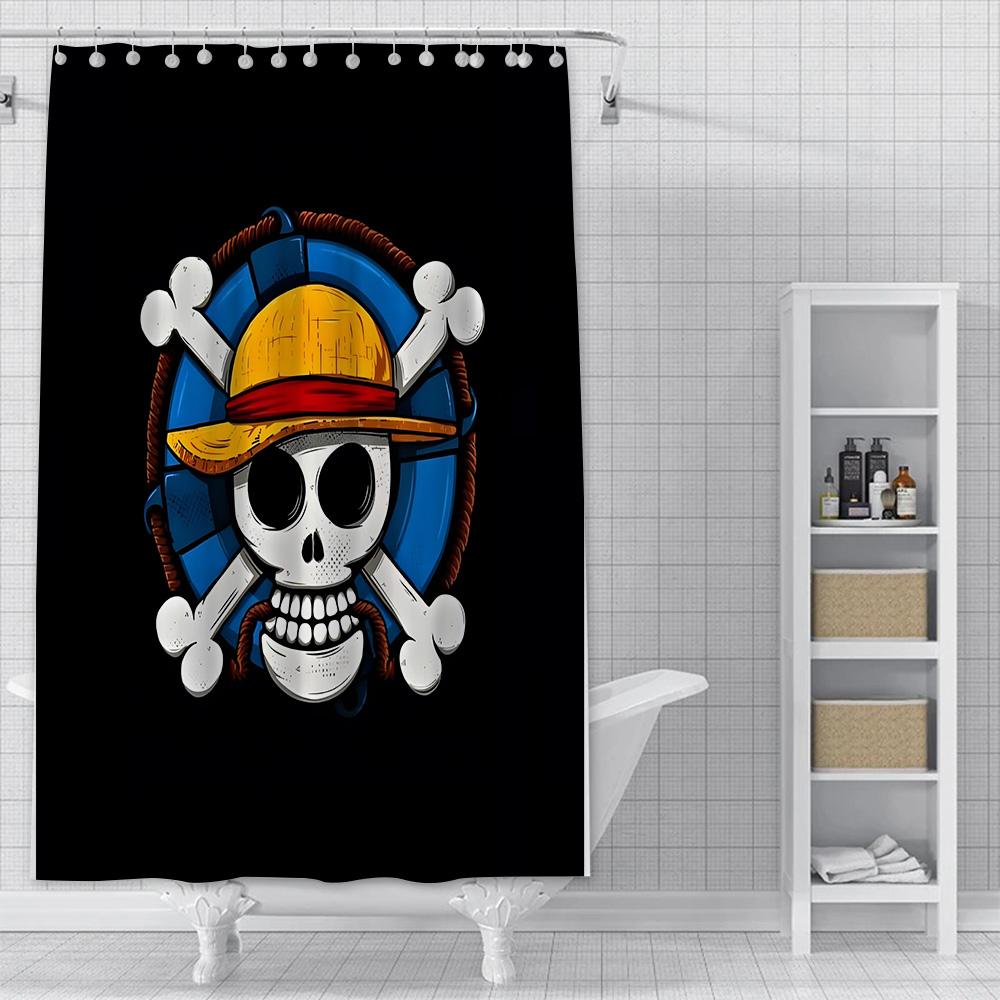 Shower Anime For L-Luffys Curtain Waterproof Polyester Fabric Paint Colorful Bath Curtains Home Bathroom Decor Curtain With Hook