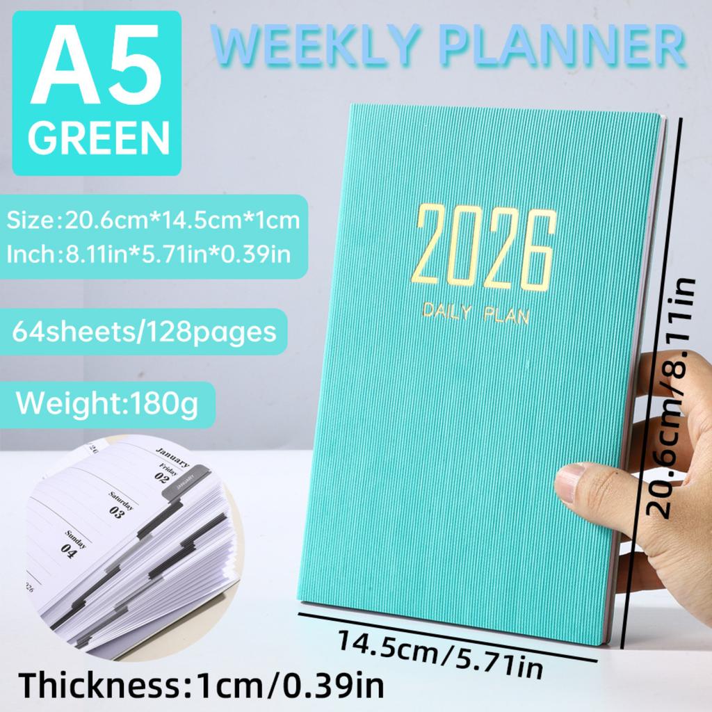 English Note-taking And Scheduler, A5 Daily Planner, Pocket-sized Portable Notebook, 365-day Weekly Planner