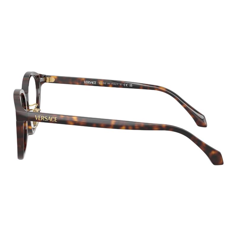 Versace Brand letter logo, plate, round, optical glasses, same style for men and women, tortoiseshell color 34766213 0VE3379D-Tortoiseshell 53