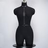 Women's Black Body Chest Harness Adjustable Leather Belt Punk Gothic Lingerie Bra Top for Rave Outfit