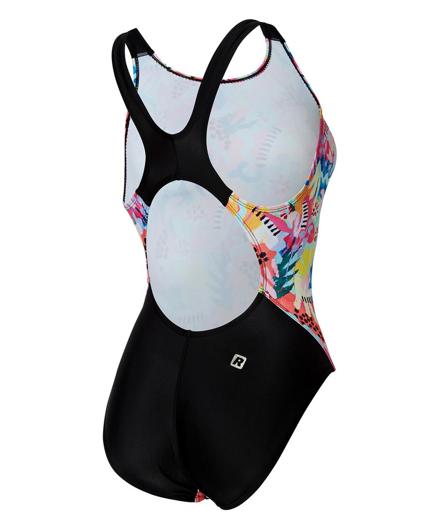 Laelliseupocheu [Osla617 Blk] Bubble Bean X-Back Swimsuit Multi