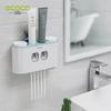 Yikeke Four-Person Family Toothpaste Dispenser & Toothbrush Holder - Wall-Mounted & No Drilling Required