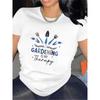Short Sleeve T-Shirt for Gardening Enthusiasts, Durable and Comfortable, Perfect for Outdoor Activities, Features Gardening Tools Designe