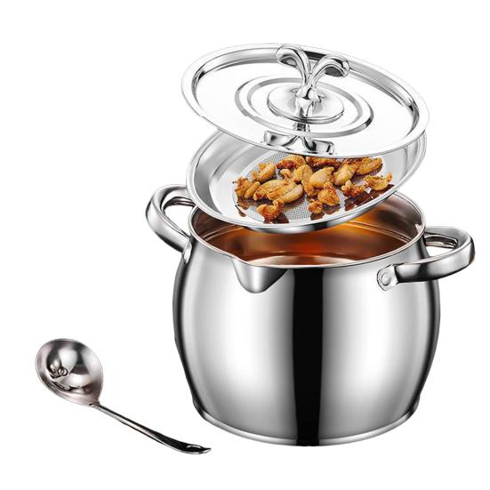 

1.2L Stainless Steel Bacon Grease Container with Strainer Lid Heat Resistant Kitchen Cooking Oil Saver Keeper Fat Storage Can Jar Filter Pot