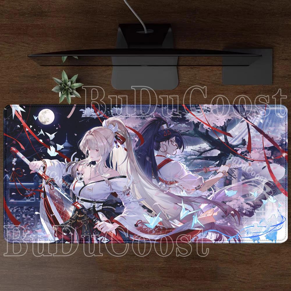 Gaming Wuthering Waves Hiyuki Mousepad Gaming Office Keyboard XXL Mouse Pad Anime Sexy Girl Rubber HD Printing Overlock Desk Mat