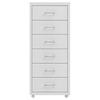 Vidaxl Armadietto Portadocumenti Mobile, Grigio, 28X41X69 Cm, Metallico
