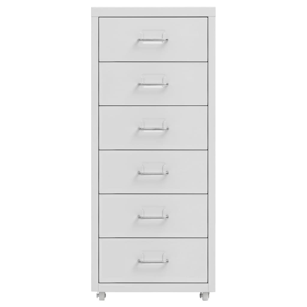 Vidaxl Armadietto Portadocumenti Mobile, Grigio, 28X41X69 Cm, Metallico