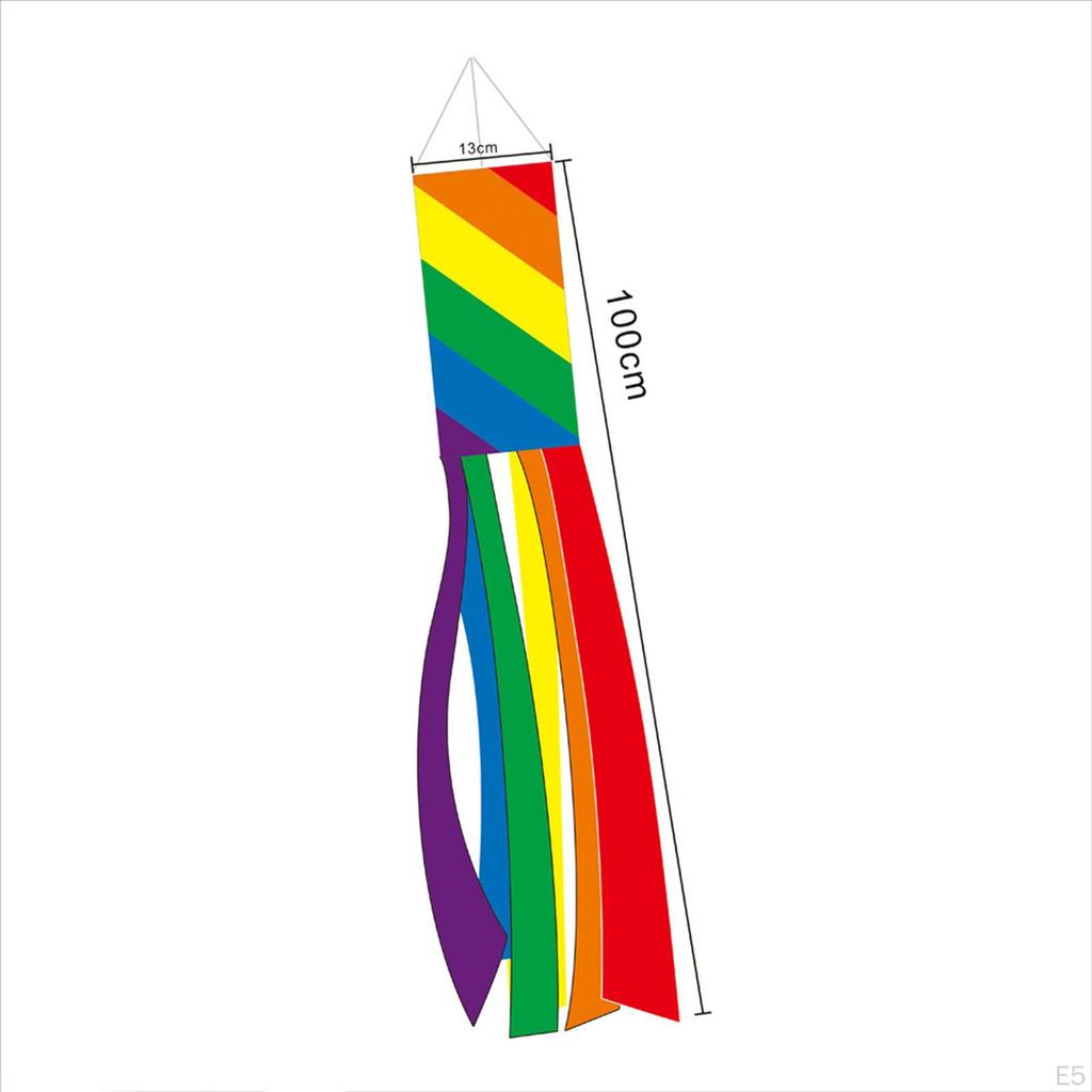 Colorful Windsock Decorations with Long Tails, Tassel Reliable Streamer Flag