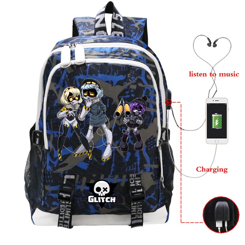 Murder Drones Leisure Travel Backpack Multifunctional USB Student School Bag Large Capacity