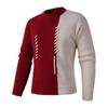 Men S Spliced Thick Knitted Pullover Casual Winter Sweater