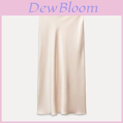 Ice Linen Satin Embroidered A Line Mini Skirt With Print Design For Spring