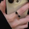 Fashion Cute Small Glasses Rings for Women Men Girls Personality Funny Open Black Mini Eyewear Finger Rings Jewelry Gifts