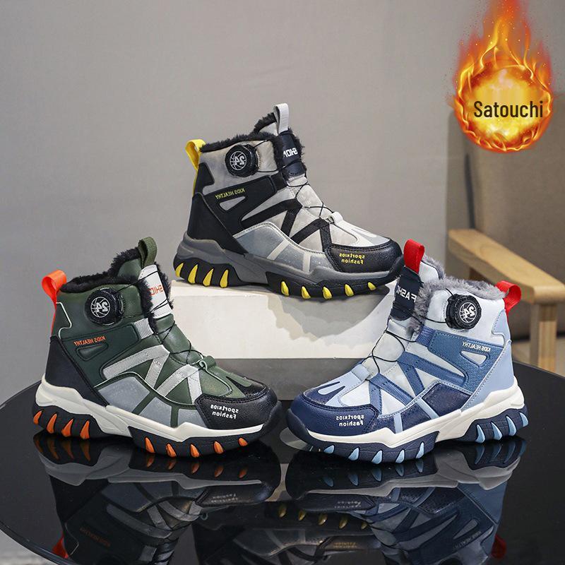 Kız Çocuk 2025 Kışlık Pamuklu Yüksek Bilekli Kar Botu - Kadife Destekli, Sıcak, Kalınlaştırılmış, Spor İçin Hazır, Dağcılık Ayakkabısı