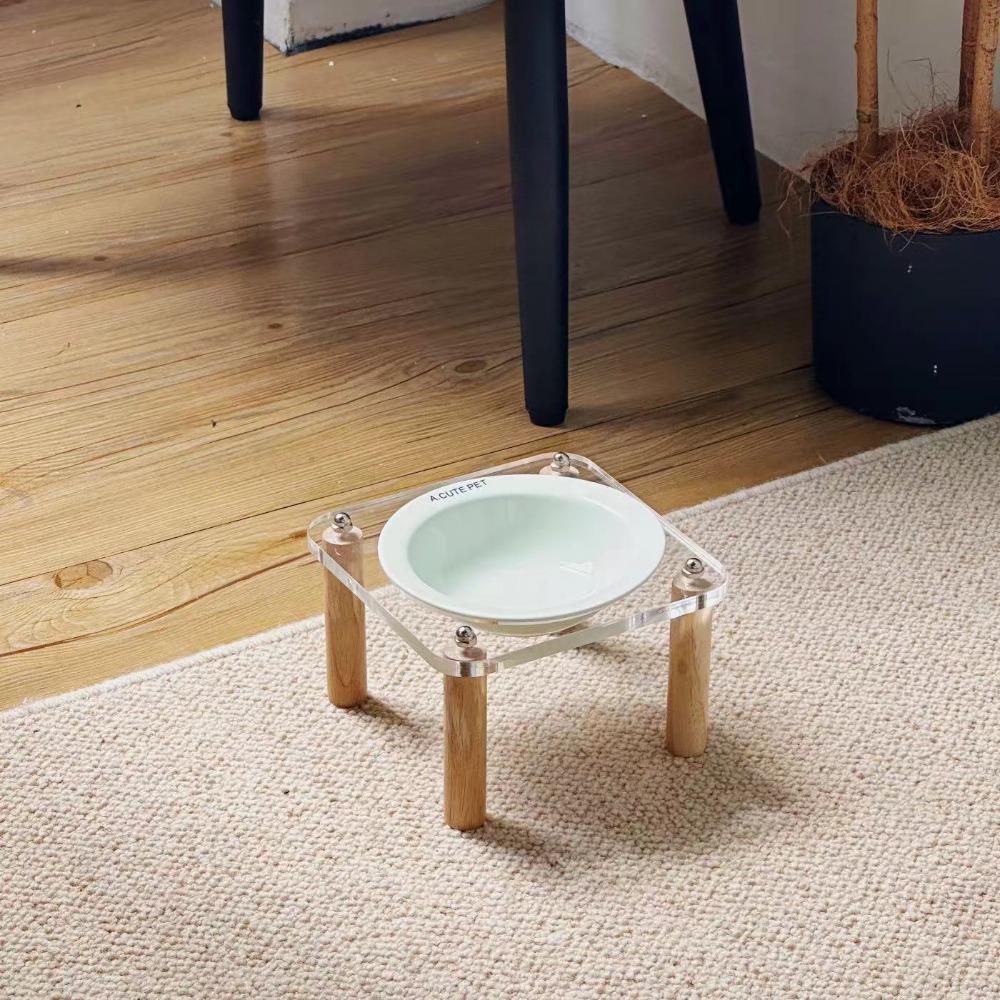 Protect Cervical Spine Raised Cat Feeder Single/Double Bowl Cat Drinking Feeding Bowl  Indoor