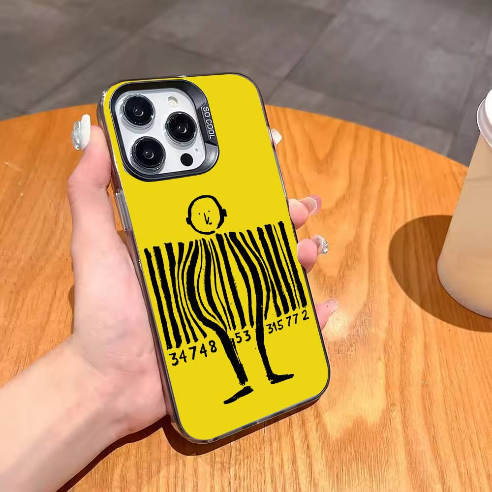 J-Jean J-Jullien M-Minimalist Art Phone Case For iPhone17,16,15,14,13,12,11,Pro,MAX White Matte Shockproof Cover