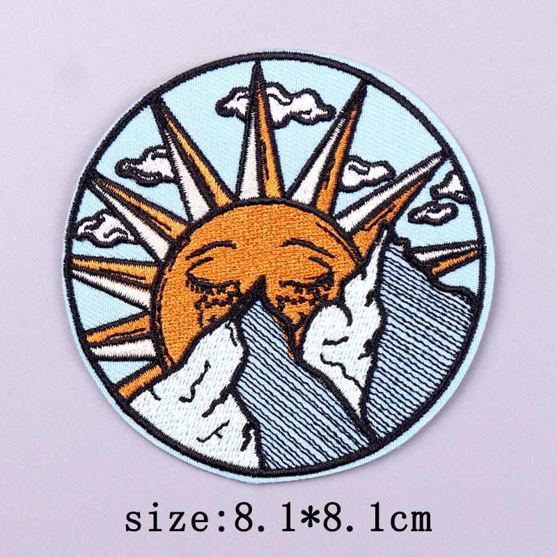 Wilderness Patch Iron On Patches For Clothing Outdoor Embroidered Patches On Clothes Camping Embroidery Patch Hook Loop Stickers