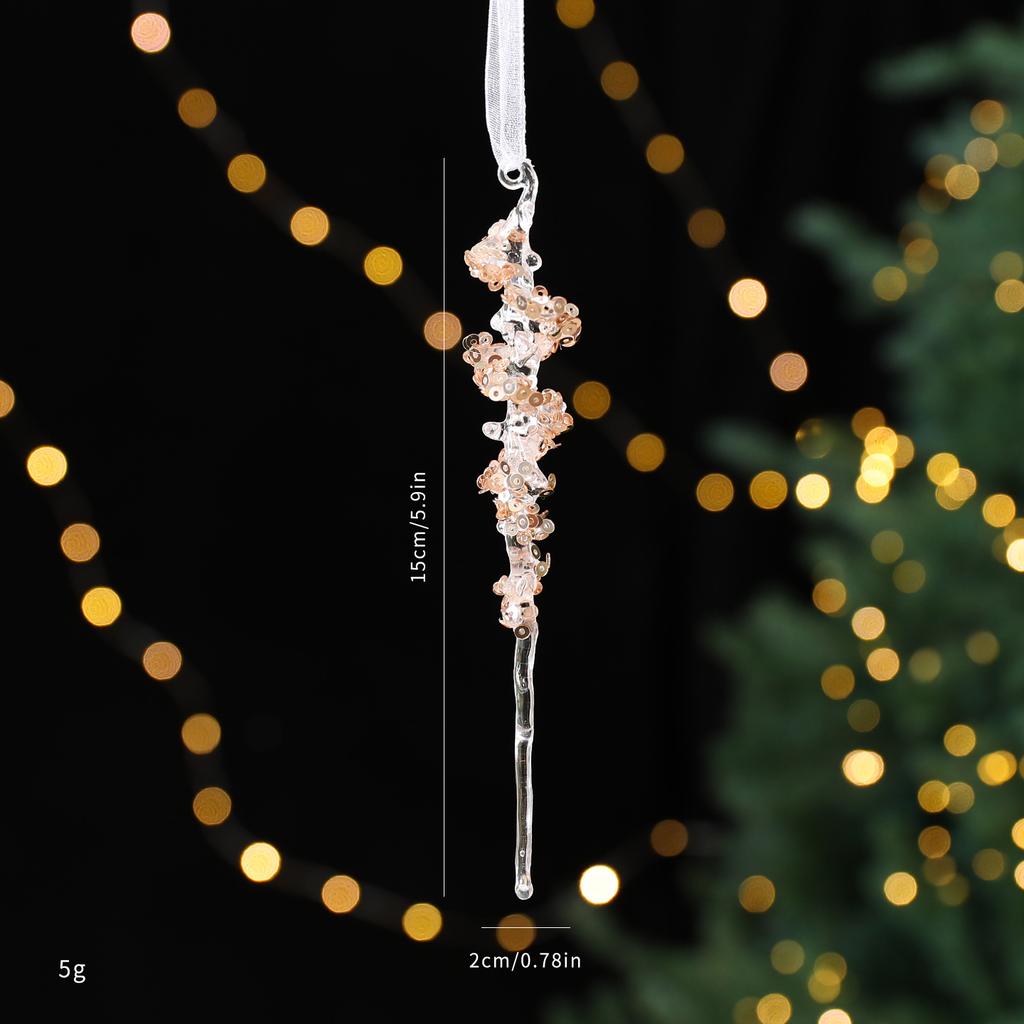 Transparent Acrylic Crystal Ornament Lightweight Sequin Hanging Pendant Christmas Tree Ornament For Centerpiece Holiday