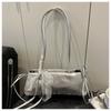 2026 Bow Lace Shoulder Bag Solid Color Casual Lady Handbag Small Square Bag PU Leather Women Armpit Bag