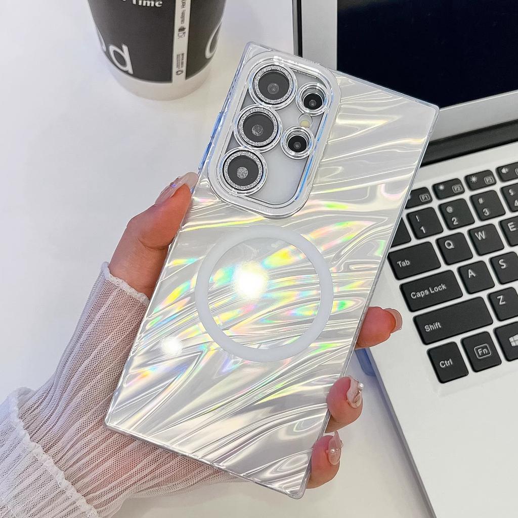 IMD collection laser tinfoil pattern suitable for Samsung S25Ultra mobile phone case s24FE wrinkle pattern A16 lens film