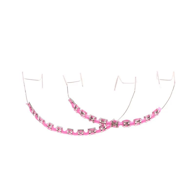1 Pair Fashion Braces Colorful Temporary Tooth Decoration With Metal Wires Metal Bracket Orthodontic Ligature Ties High Quality
