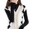 V-Neck Color-Block Loose Layered Women's Vest for Autumn/Winter - Perfect Over Sweaters, Cardigans, Knitwear & Wool Outerwear