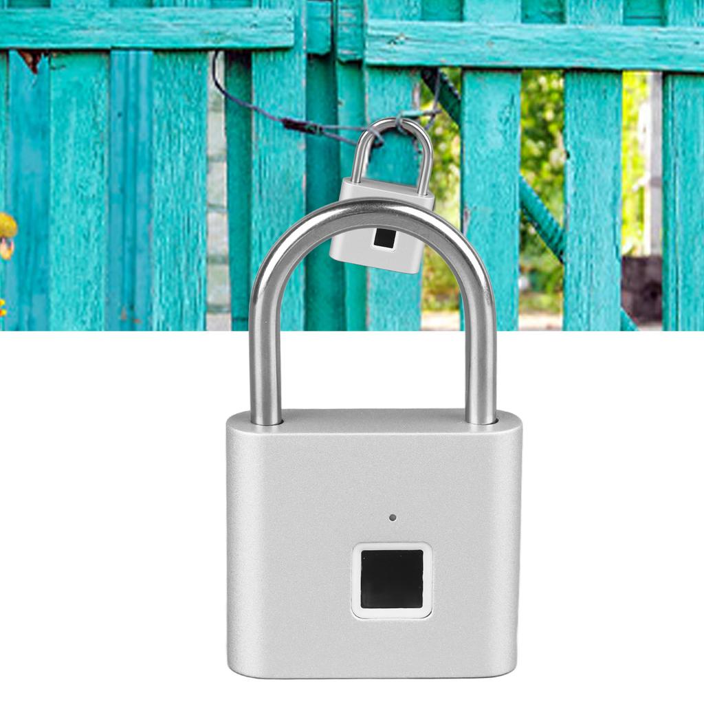 Fingerprint Padlock Keyless Waterproof Biometric Electronic Lock USB Rechargeable