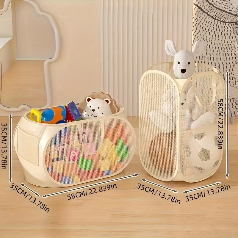 Large Capacity Folding Toy Storage Basket with Handles Multifunction Fabric Bedroom Closet Toys Laundry Basket Storage Organizer