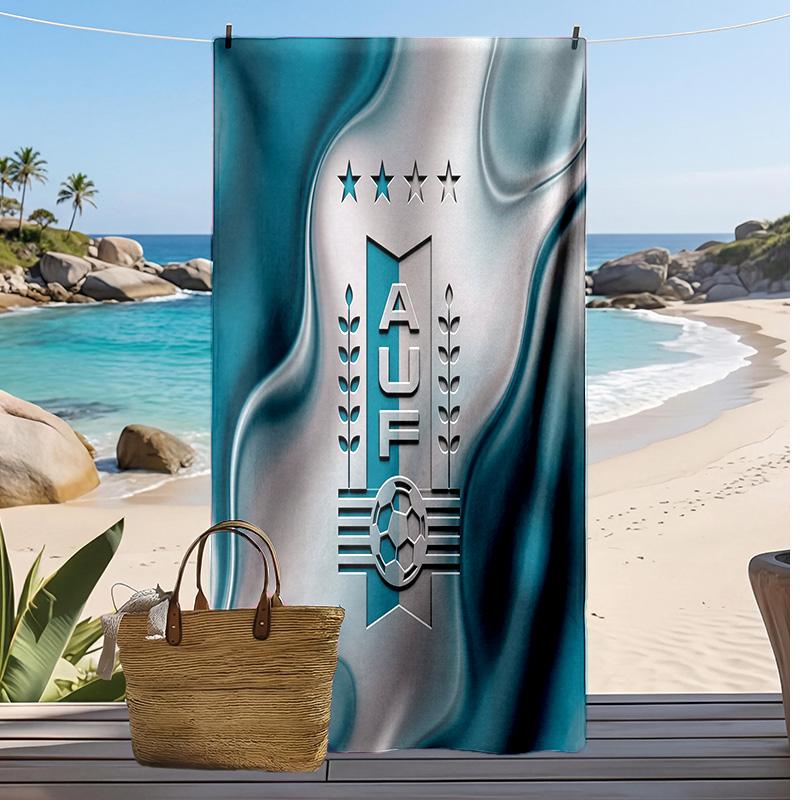 Uruguay Football Print Beach Towel Quick Dry Super Absorbent Soft Bath Towel for Swimming Beach Travel Fan Souvenir Gift
