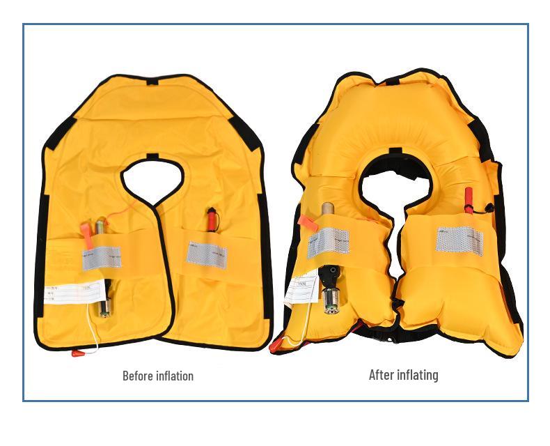 Tragbare aufblasbare Schwimmweste mit hohem Auftrieb für Erwachsene – Ideal für Meeresangeln, Schwimmen und Wasserrettung