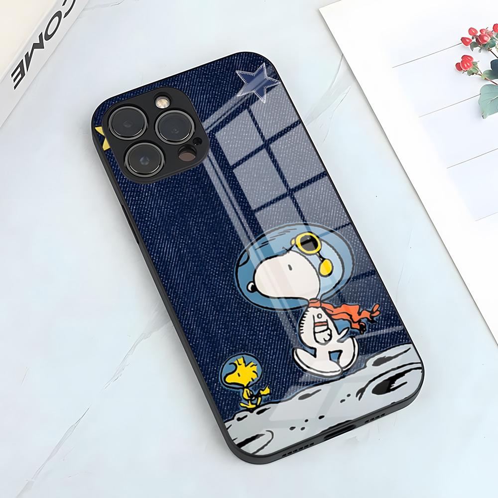 Fashion S-Snoopys Dog Phone Case For IPhone 17 Pro Max 15 Pro 16 14 Plus 12 13 Mini 11 Pro Shockproof Glass Cover iPhone11Pro