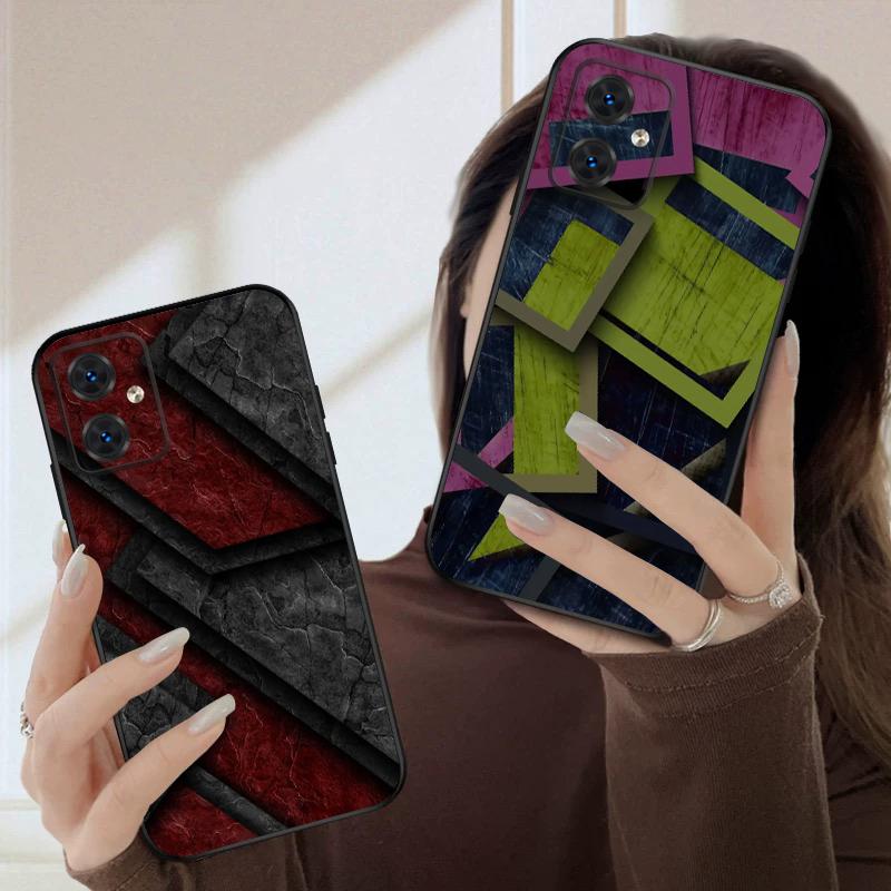 Blocos de cor 2D Para Motorola Moto G 04 05 14 15 24 34 35 54 55 75 84 85 Edge 40 50 Fusion 60 Fusion capa de telefone de silicone macio