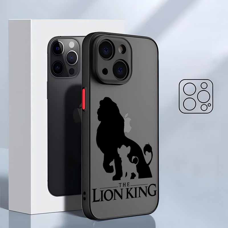 Cute The Lion King For iPhone 17 Air 16E 16 15 14 13 12 11 8 7 Mini Pro Max Plus Frosted Translucent Soft Phone Case