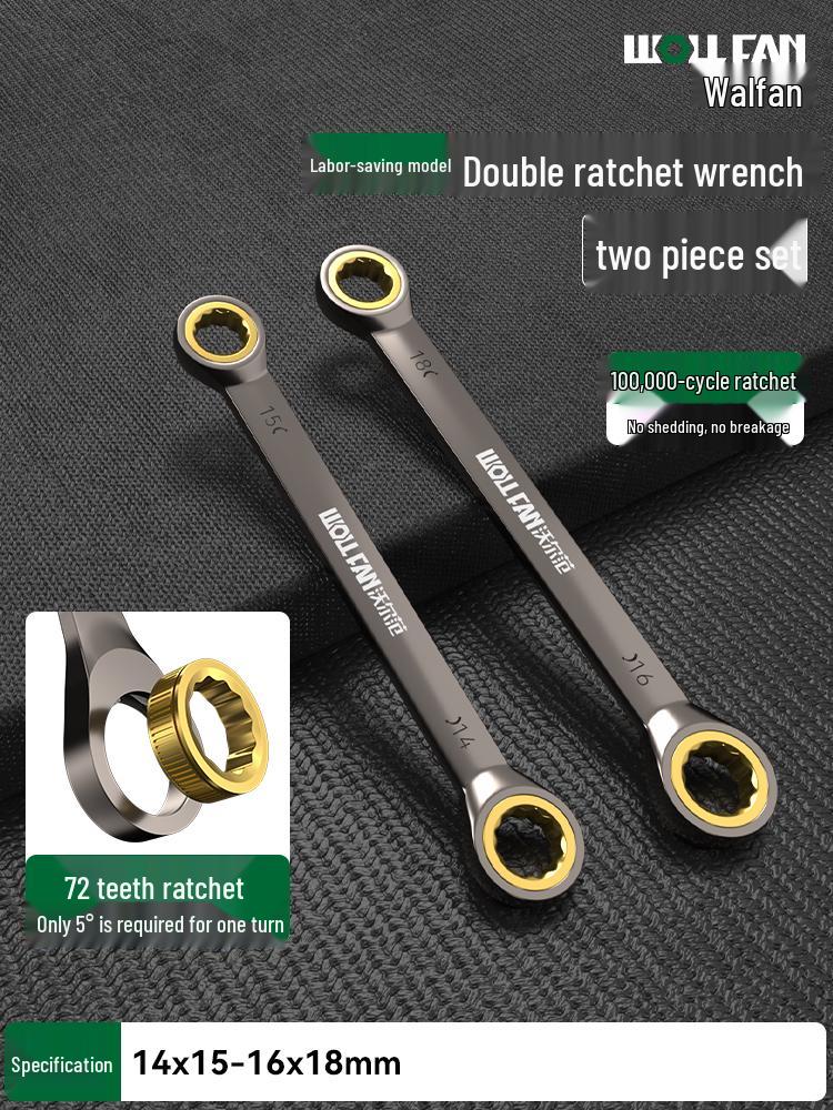 Dual-Ended Ratchet and Flower Wrench Set: Labor-Saving, Quick Two-Way Wrench Tools for Auto Repair (Sizes 8-27).