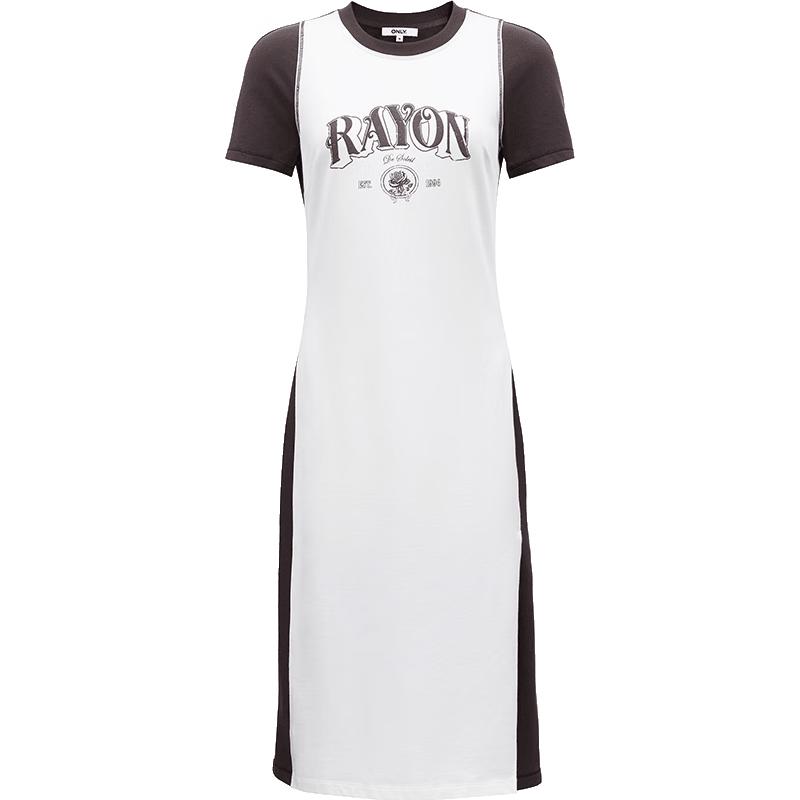 

ONLY Women s American Letter Print Colorblock Round Neck T-Shirt Dress M
