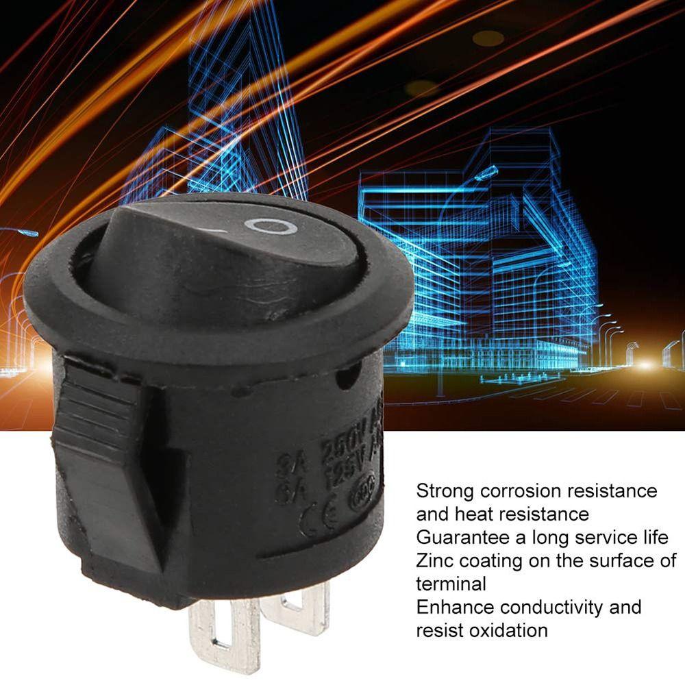 Mini Round Snap-in Toggle Switch 2 Pin Plastic Car Auto Boat Switches Rocker Boat Switch Car Auto Boat