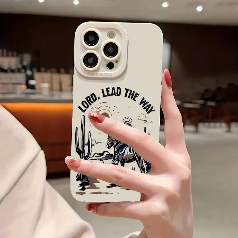 Pro iPhone 16 15 14 13 12 11 Pro Max XS X XR 7 8 Plus SE 2022 Silikonové pouzdro Nárazuvzdorný Potisk 'Americký westernový kovboj' Měkký kryt