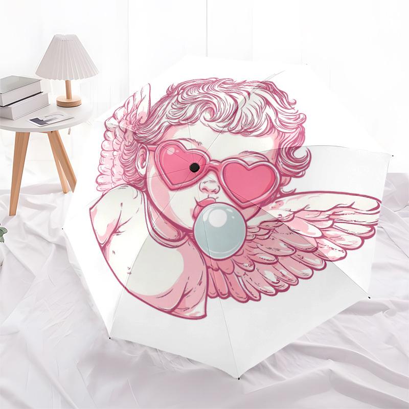 1pc Angel Wings Automatic Open/close Umbrella, 8-Rib sturdy structure, Auto Folding/Opening, Portable Travel Umbrella for Women,150