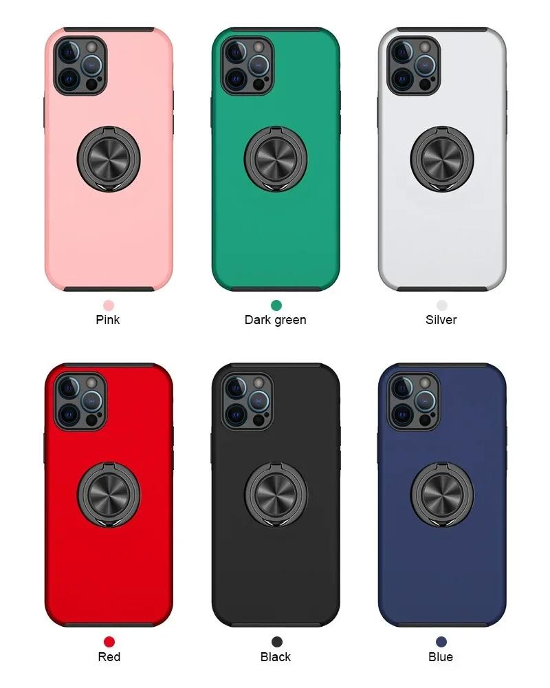 Magnetic Ring Holder Phone Case for IPhone 13 12 Mini 16E 17 Air 16 15 14 11 Pro Max Plus Plastic Hard Shell Shockproof Cover