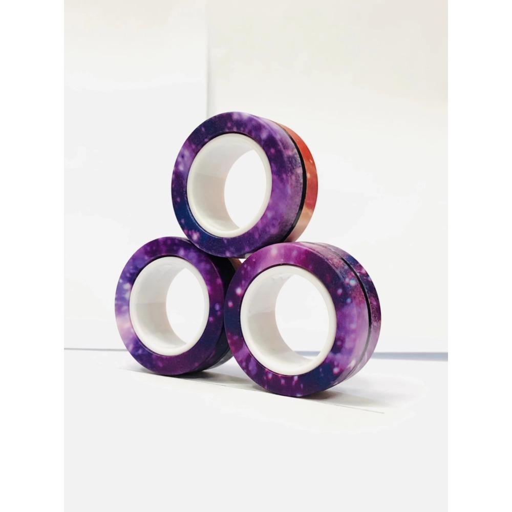 3pcs Finger Magnetic Rings Colorful Fidget Toy Set Adult Magnets Spinner Rings for Relieve Stress Anxiety Relief Therapy