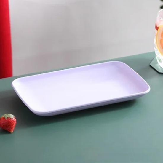 Creative Wheat Straw Rectangular Plate Dessert Sushi Pasta Plate  Dishes Dinner Plate Healthy Tableware Kitchen Cooking Utensils