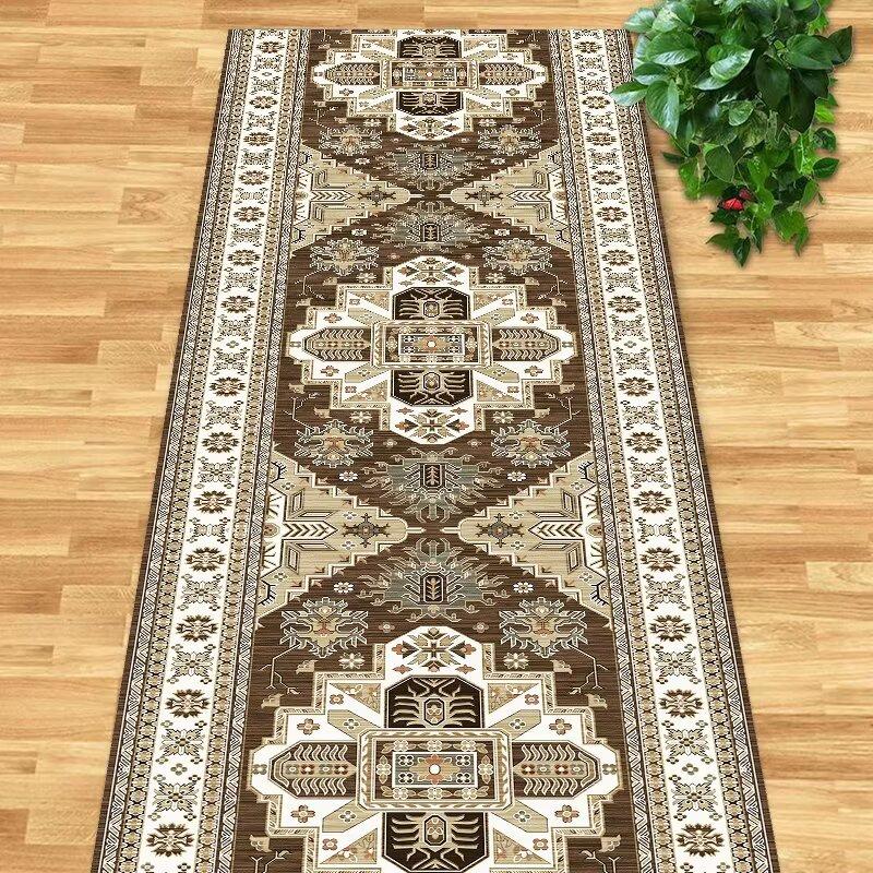 Retro Persian Corridor Long Carpet Geometric Decoration Home Hallway Runner Rugs Apartment Stair Aisle Custom Non-slip Floor Mat