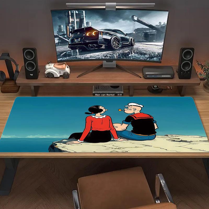 Popeye the Sailor Print  Cushion Non-slip Laptop Tablet Big Mousepad XXL Mat Mini PC Playmat With Lock Edge