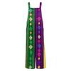 Womens Casual Overalls Jumpsuits Adjustable Straps Sleeveless Carnival Print Comfy Rompers With Pocket