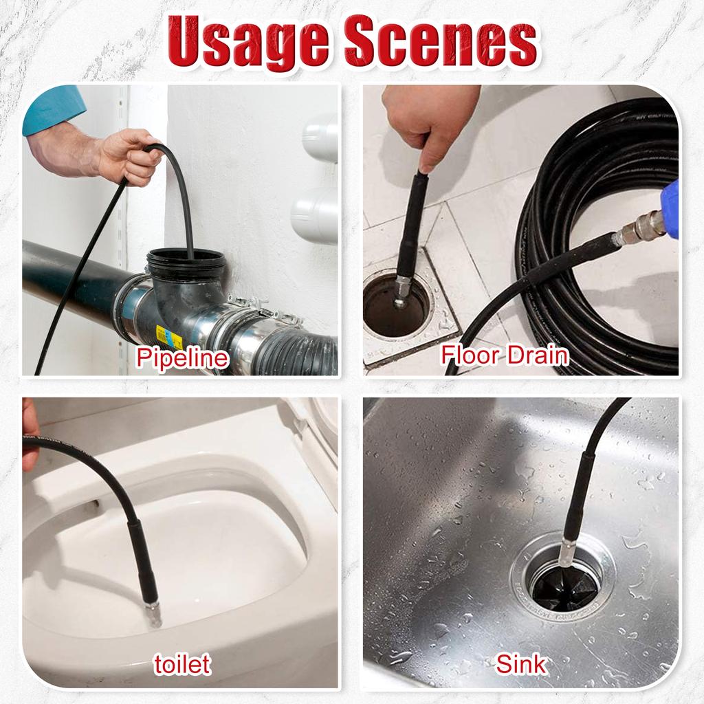 4pcs Set Robust And Durable Drain Jetting Hose Spray Nozzle Efficient Cleaning Easy To Install