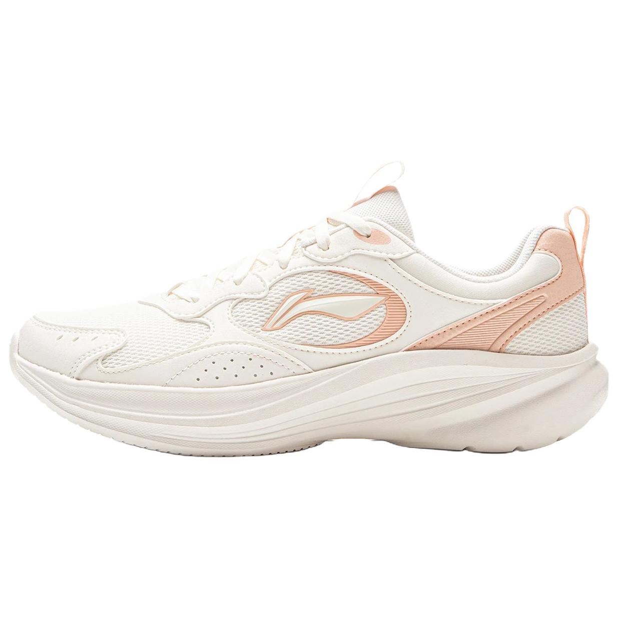 

Li-Ning Cloud Lightweight V2 Simple Comfortable Shock Absorbing Breathable Low Top Casual Running Shoes Women sneaker Off-White Peach Pink ARSV110-1 40⅓