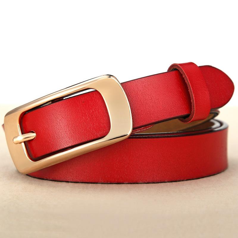 Women'S Vintage Leather Belt, Casual Pin Buckle Belt, Cowhide Women'S Belt