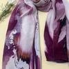 Batik Watercolor Painting Satin Silk Long Tudung Bawal Hijab Shawl, Scarf for Women Spring Summer Daily Casual Hijab Accessories
