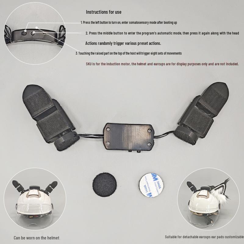 Gravity-Sensing Rechargeable Cat Ear Headband with Movable Fox Ears