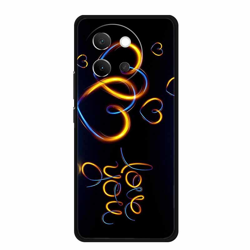 For Vivo V40 Lite Case V40lite V 40 Lite Fashion Black Silicone Soft Back Cover Case For Vivo V30e 5G Phone Case V 30 e Funda