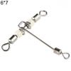 15Pcs 3 Way Luminous T-Shape Cross-line Rolling Fishing Connector Swivel Hooks